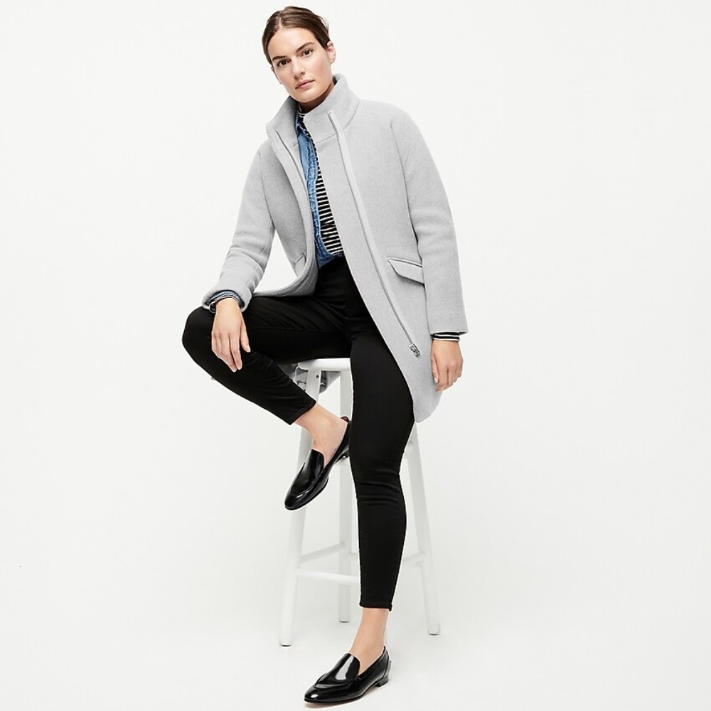 JCrew Cocoon coat, Heather Dusk, Size 0